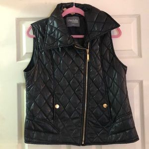 Black Moto Puffer Vest